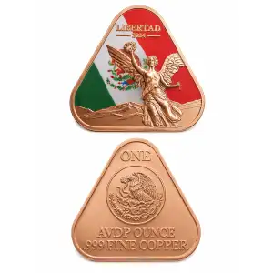 1 oz Colorized Libertad Triangle Copper Bar