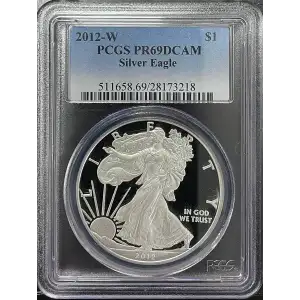 2012(W) - 1oz Silver Eagle - S$1 PCGS PR69DCAM (D11-B17)