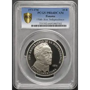 1971-FM PCGS PR64DCAM Panama 150th Ann. Independence (OB-161)