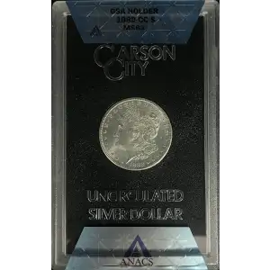 1882(CC) - 0.77oz Morgan Silver Dollar - GSA Holder ANACS MS62 (D-8)