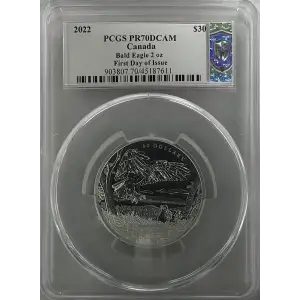 2022 - 2oz Bald Eagle Silver Coin - Canada S$30 - PCGS PR70DCAM FDOI (D-14)