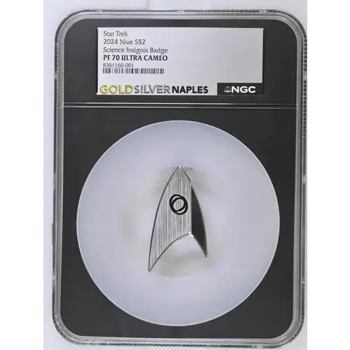 Star Trek 2024 1oz Niue S$2 Science Insignia Badge PF70 (D-2)