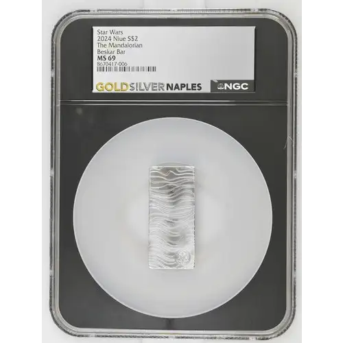 Star Wars 2024 Niue S$2 The Mandalorian Beskar Bar MS69 (OB-54) [DUPLICATE for #569851]