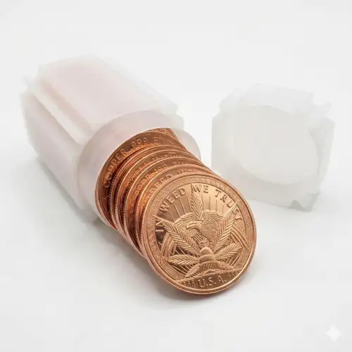 Tube of 20x 1 oz Copper In Weed We Trust (2)