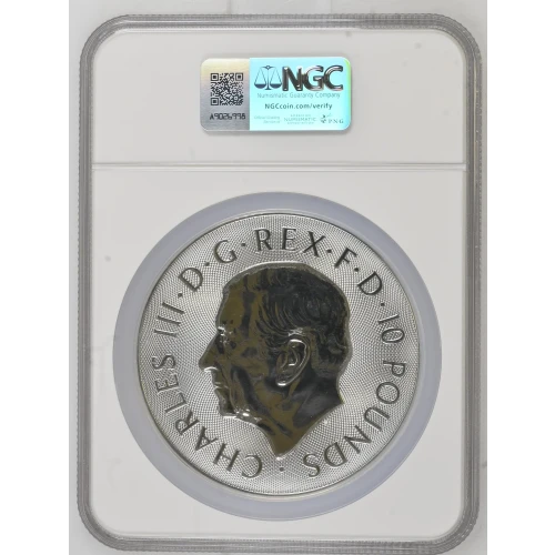 Tudor Beasts - 2023 10oz G. Britain S10PNDS - Bull Of Clarence - NGC MS69 (D-7)