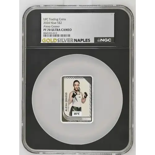 UFC Trading Coins 2024 1oz Niue S$2 Alexa Grasso PF70 (D-2)