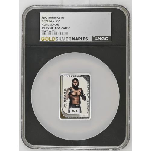 UFC Trading Coins 2024 1oz Niue S$2 Curtis Blaydes PF69 (D-2)