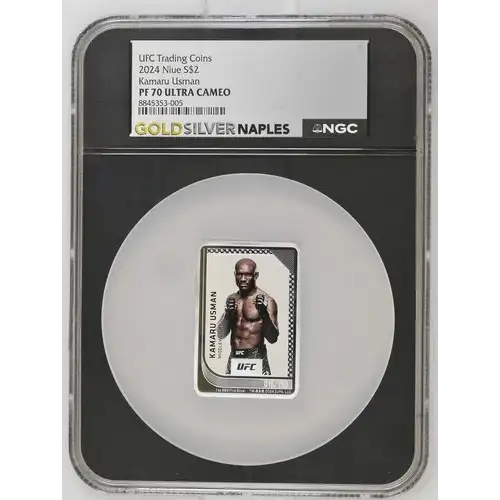 UFC Trading Coins 2024 1oz Niue S$2 Kamaru Usman PF70 (D-2)