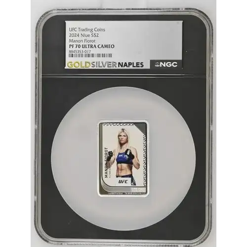 UFC Trading Coins 2024 1oz Niue S$2 Manon Fiorot PF70 (D-2) (2)