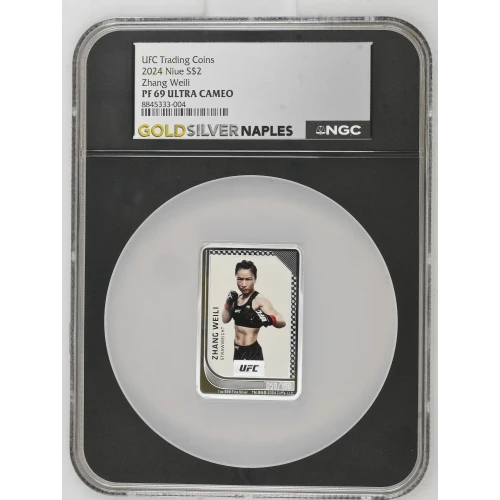 UFC Trading Coins 2024 1oz Niue S$2 Zhang Weili PF69 UC (D-2) (2)