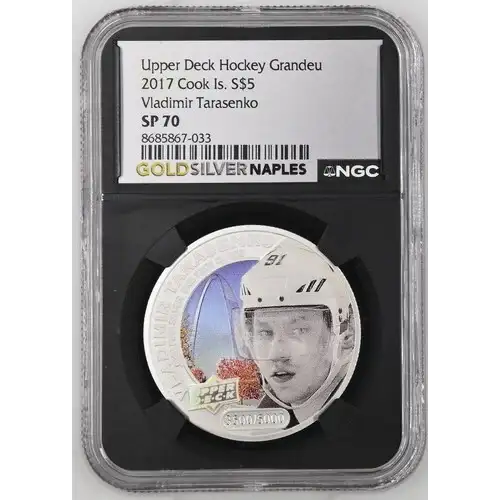 Upper Deck Hockey Grandeur - 1oz 2017 Cook Is. S$5 - Vladimir Tarasenko SP70 (D13-B14)
