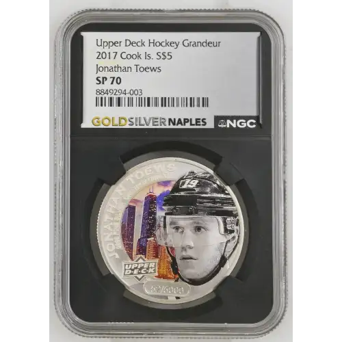 Upper Deck Hockey Grandeur - 1oz 2017 Cook Is. S$5 - Jonathan Toews SP70 (S12B-B2)
