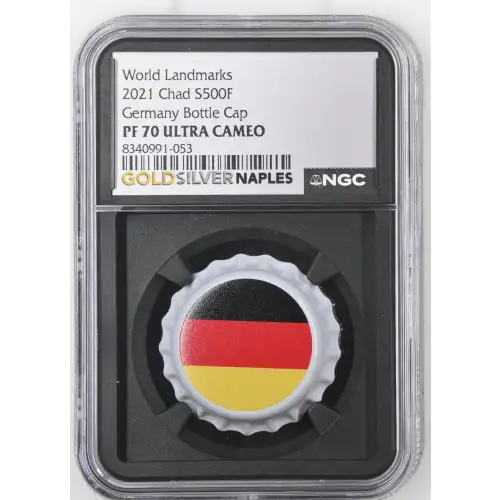 World Landmarks - 2021 6g Chad S500F - Germany Bottle Cap - PF70 UC (D12-B3)