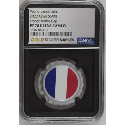 World Landmarks - 2022 6g Chad S500F - France Bottle Cap - PF70 UC (D12-B3)
