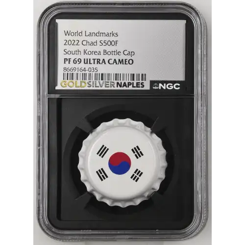 World Landmarks - 2022 6g Chad S500F - South Korea Bottle Cap - PF69 UC (D12-B3)