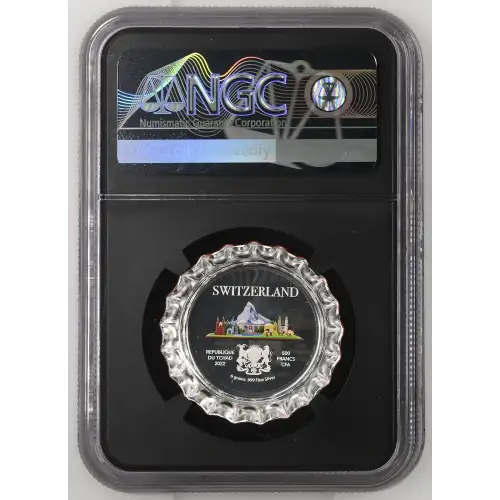 World Landmarks - 2022 6g Chad S500F - Switzerland Bottle Cap - PF69 UC (D12-B3) (2)